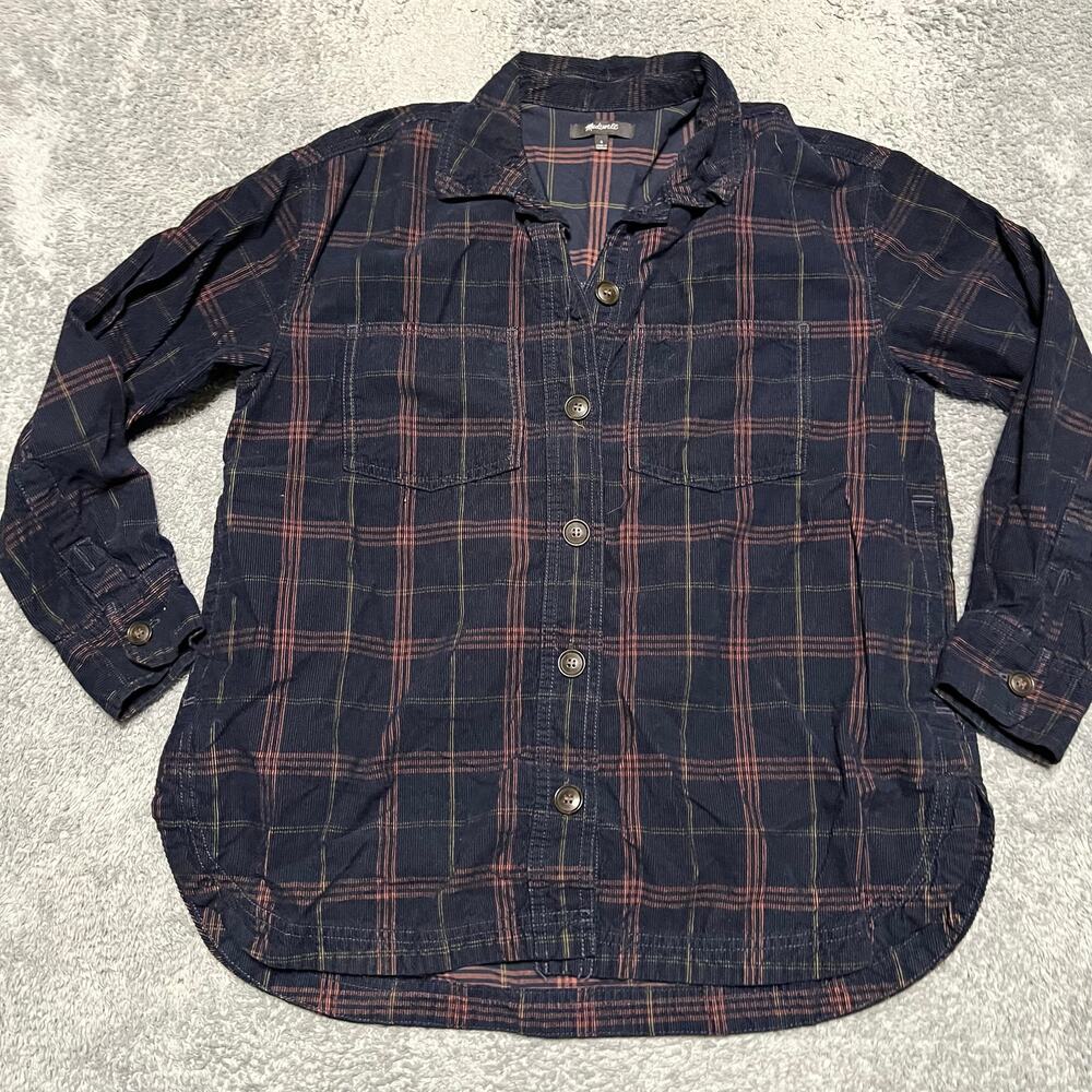 Madewell Shirt Womens Small Corduroy Kentwood Oversized Jacket Plaid button